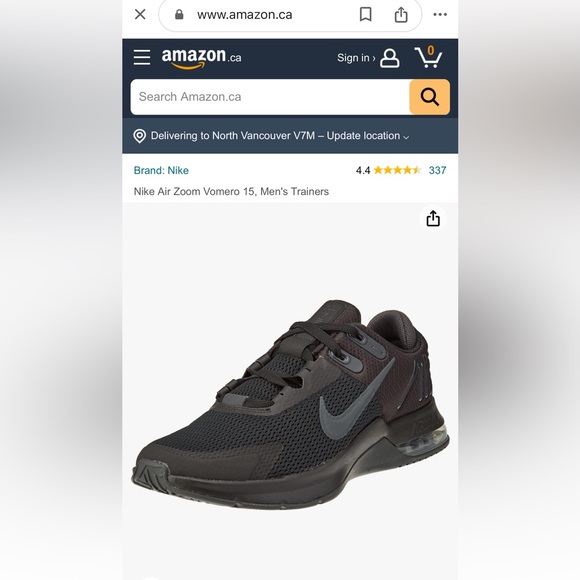 Men’s Nike Air Zoom Vomero - black, never worn - Picture 2 of 6